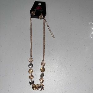 💙 NWT Paparazzi Rose Gold / Gold / Silver Necklace & Earrings Set
